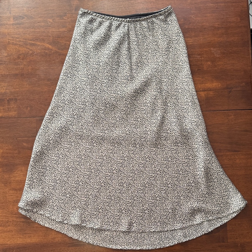 Black and Cream Silky Skirt